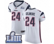 Men's Nike New England Patriots #24 Stephon Gilmore White Vapor Untouchable Elite Player Super Bowl LIII Bound NFL Jersey