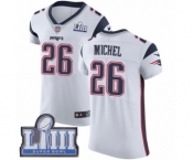 Men's Nike New England Patriots #26 Sony Michel White Vapor Untouchable Elite Player Super Bowl LIII Bound NFL Jersey