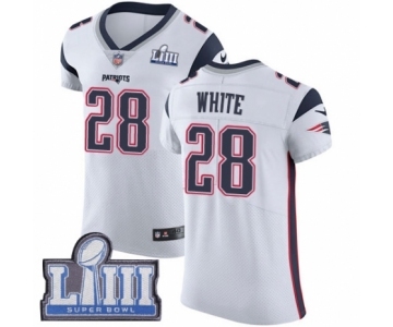 Men's Nike New England Patriots #28 James White Vapor Untouchable Elite Player Super Bowl LIII Bound NFL Jersey