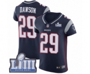 Men's Nike New England Patriots #29 Duke Dawson Navy Blue Team Color Vapor Untouchable Elite Player Super Bowl LIII Bound NFL Jersey