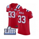 Men's Nike New England Patriots #33 Jeremy Hill Red Alternate Vapor Untouchable Elite Player Super Bowl LIII Bound NFL Jersey