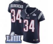 Men's Nike New England Patriots #34 Rex Burkhead Navy Blue Team Color Vapor Untouchable Elite Player Super Bowl LIII Bound NFL Jersey