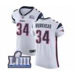 Men's Nike New England Patriots #34 Rex Burkhead White Vapor Untouchable Elite Player Super Bowl LIII Bound NFL Jersey