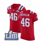 Men's Nike New England Patriots #46 James Develin Red Alternate Vapor Untouchable Elite Player Super Bowl LIII Bound NFL Jerse