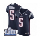 Men's Nike New England Patriots #5 Danny Etling Navy Blue Team Color Vapor Untouchable Elite Player Super Bowl LIII Bound NFL Jersey