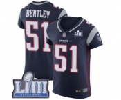 Men's Nike New England Patriots #51 Ja'Whaun Bentley Navy Blue Team Color Vapor Untouchable Elite Player Super Bowl LIII Bound NFL Jersey