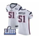 Men's Nike New England Patriots #51 Ja'Whaun Bentley White Vapor Untouchable Elite Player Super Bowl LIII Bound NFL Jersey