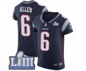 Men's Nike New England Patriots #6 Ryan Allen Navy Blue Team Color Vapor Untouchable Elite Player Super Bowl LIII Bound NFL Jersey