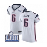 Men's Nike New England Patriots #6 Ryan Allen White Vapor Untouchable Elite Player Super Bowl LIII Bound NFL Jersey