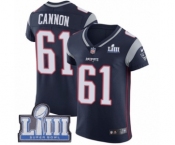 Men's Nike New England Patriots #61 Marcus Cannon Navy Blue Team Color Vapor Untouchable Elite Player Super Bowl LIII Bound NFL Jersey