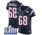 Men's Nike New England Patriots #68 LaAdrian Waddle Navy Blue Team Color Vapor Untouchable Elite Player Super Bowl LIII Bound NFL Jersey