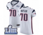 Men's Nike New England Patriots #70 Adam Butler White Vapor Untouchable Elite Player Super Bowl LIII Bound NFL Jersey