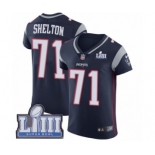 Men's Nike New England Patriots #71 Danny Shelton Navy Blue Team Color Vapor Untouchable Elite Player Super Bowl LIII Bound NFL Jersey