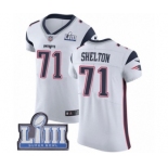 Men's Nike New England Patriots #71 Danny Shelton White Vapor Untouchable Elite Player Super Bowl LIII Bound NFL Jersey