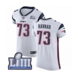 Men's Nike New England Patriots #73 John Hannah White Vapor Untouchable Elite Player Super Bowl LIII Bound NFL Jersey