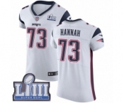 Men's Nike New England Patriots #73 John Hannah White Vapor Untouchable Elite Player Super Bowl LIII Bound NFL Jersey