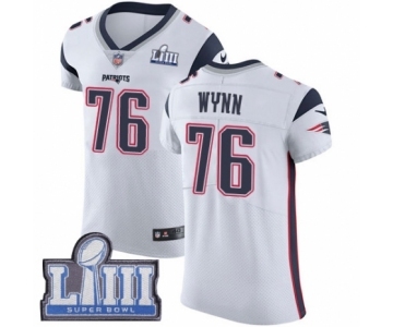 Men's Nike New England Patriots #76 Isaiah Wynn White Vapor Untouchable Elite Player Super Bowl LIII Bound NFL Jersey