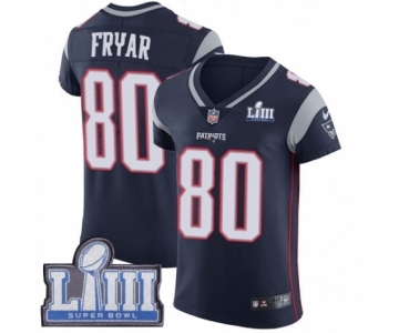 Men's Nike New England Patriots #80 Irving Fryar Navy Blue Team Color Vapor Untouchable Elite Player Super Bowl LIII Bound NFL Jersey