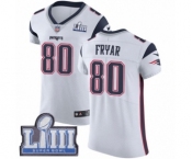 Men's Nike New England Patriots #80 Irving Fryar White Vapor Untouchable Elite Player Super Bowl LIII Bound NFL Jersey