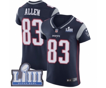 Men's Nike New England Patriots #83 Dwayne Allen Navy Blue Team Color Vapor Untouchable Elite Player Super Bowl LIII Bound NFL Jersey