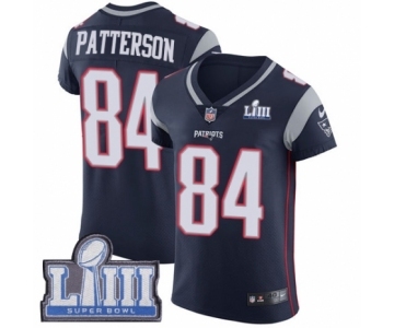 Men's Nike New England Patriots #84 Cordarrelle Patterson Navy Blue Team Color Vapor Untouchable Elite Player Super Bowl LIII Bound NFL Jersey