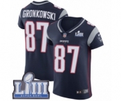 Men's Nike New England Patriots #87 Rob Gronkowski Navy Blue Team Color Vapor Untouchable Elite Player Super Bowl LIII Bound NFL Jersey