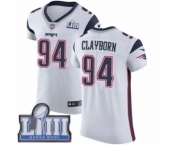 Men's Nike New England Patriots #94 Adrian Clayborn White Vapor Untouchable Elite Player Super Bowl LIII Bound NFL Jersey