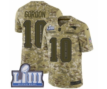 Men's Nike New England Patriots #10 Josh Gordon Limited Camo 2018 Salute to Service Super Bowl LIII Bound NFL Jersey