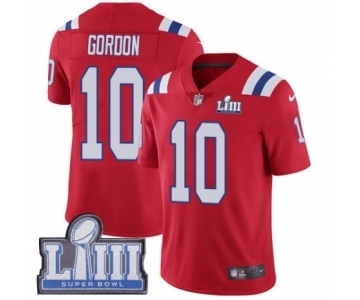 Men's Nike New England Patriots #10 Josh Gordon Red Alternate Vapor Untouchable Limited Player Super Bowl LIII Bound NFL Jersey