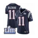 Men's Nike New England Patriots #11 Drew Bledsoe Navy Blue Team Color Vapor Untouchable Limited Player Super Bowl LIII Bound NFL Jersey