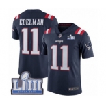 Men's Nike New England Patriots #11 Julian Edelman Limited Navy Blue Rush Vapor Untouchable Super Bowl LIII Bound NFL Jersey