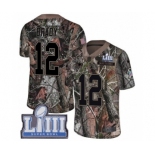 Men's Nike New England Patriots #12 Tom Brady Camo Rush Realtree Limited Super Bowl LIII Bound NFL Jersey