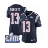 Men's Nike New England Patriots #13 Phillip Dorsett Navy Blue Team Color Vapor Untouchable Limited Player Super Bowl LIII Bound NFL Jersey