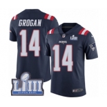 Men's Nike New England Patriots #14 Steve Grogan Limited Navy Blue Rush Vapor Untouchable Super Bowl LIII Bound NFL Jersey