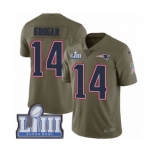 Men's Nike New England Patriots #14 Steve Grogan Limited Olive 2017 Salute to Service Super Bowl LIII Bound NFL Jersey