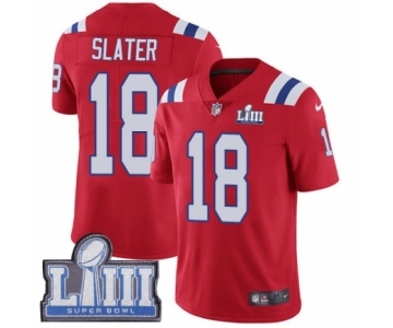 Men's Nike New England Patriots #18 Matthew Slater Red Alternate Vapor Untouchable Limited Player Super Bowl LIII Bound NFL Jersey