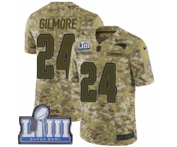 Men's Nike New England Patriots #24 Stephon Gilmore Limited Camo 2018 Salute to Service Super Bowl LIII Bound NFL Jersey