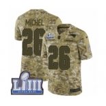 Men's Nike New England Patriots #26 Sony Michel Limited Camo 2018 Salute to Service Super Bowl LIII Bound NFL Jersey