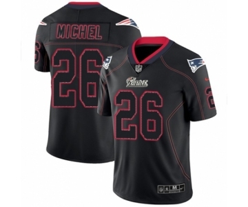 Men's Nike New England Patriots #26 Sony Michel Limited Lights Out Black Rush NFL Jersey