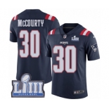 Men's Nike New England Patriots #30 Jason McCourty Limited Navy Blue Rush Vapor Untouchable Super Bowl LIII Bound NFL Jersey