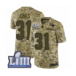 Men's Nike New England Patriots #31 Jonathan Jones Limited Camo 2018 Salute to Service Super Bowl LIII Bound NFL Jersey