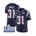 Men's Nike New England Patriots #31 Jonathan Jones Navy Blue Team Color Vapor Untouchable Limited Player Super Bowl LIII Bound NFL Jersey