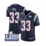 Men's Nike New England Patriots #33 Jeremy Hill Navy Blue Team Color Vapor Untouchable Limited Player Super Bowl LIII Bound NFL Jersey