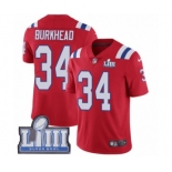 Men's Nike New England Patriots #34 Rex Burkhead Red Alternate Vapor Untouchable Limited Player Super Bowl LIII Bound NFL Jersey