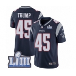 Men's Nike New England Patriots #45 Donald Trump Navy Blue Team Color Vapor Untouchable Limited Player Super Bowl LIII Bound NFL Jersey