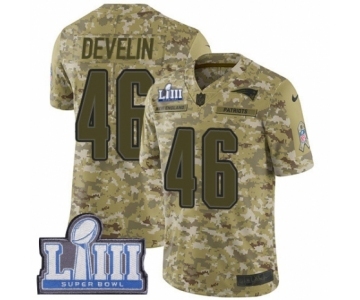 Men's Nike New England Patriots #46 James Develin Limited Camo 2018 Salute to Service Super Bowl LIII Bound NFL Jersey