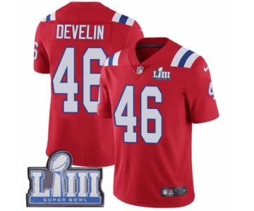 Men's Nike New England Patriots #46 James Develin Red Alternate Vapor Untouchable Limited Player Super Bowl LIII Bound NFL Jersey