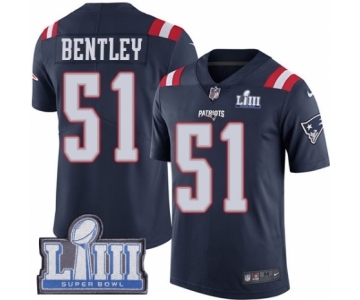 Men's Nike New England Patriots #51 Ja'Whaun Bentley Limited Navy Blue Rush Vapor Untouchable Super Bowl LIII Bound NFL Jersey