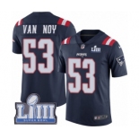 Men's Nike New England Patriots #53 Kyle Van Noy Limited Navy Blue Rush Vapor Untouchable Super Bowl LIII Bound NFL Jersey