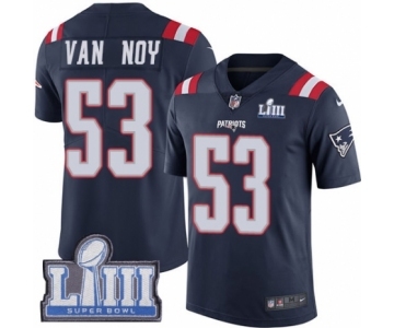 Men's Nike New England Patriots #53 Kyle Van Noy Limited Navy Blue Rush Vapor Untouchable Super Bowl LIII Bound NFL Jersey